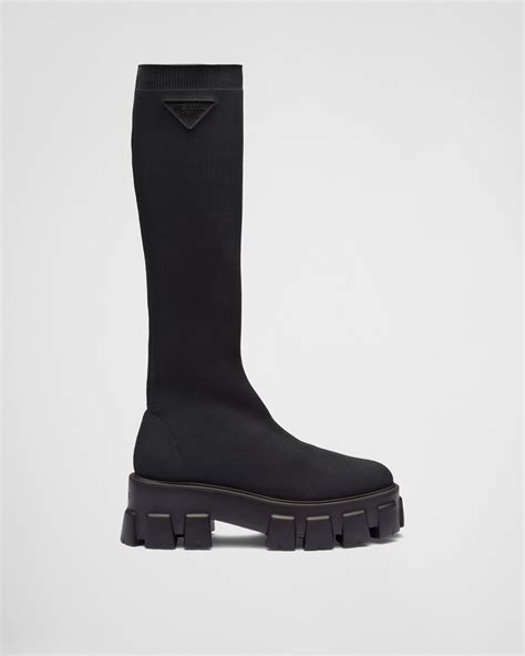 prada knit boots|prada female boots.